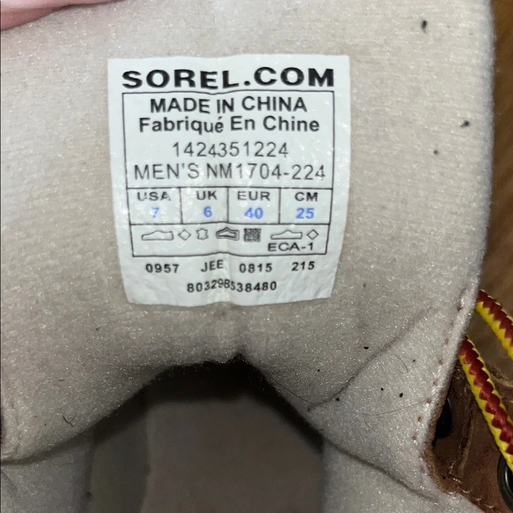 Sorel Brown and Black Waterproof Duck Boots with‎ Yellow Laces